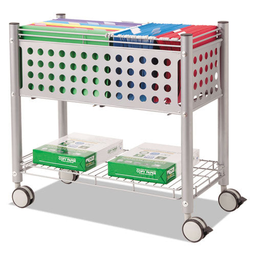 Vertiflex® wholesale. Smartworx File Cart, One-shelf, 28.25w X 13.75d X 27.38h, Matte Gray. HSD Wholesale: Janitorial Supplies, Breakroom Supplies, Office Supplies.