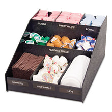 Load image into Gallery viewer, Vertiflex® Commercial Grade wholesale. Horizontal Condiment Organizer, 12w X 16d X 7 1-2h, Black. HSD Wholesale: Janitorial Supplies, Breakroom Supplies, Office Supplies.