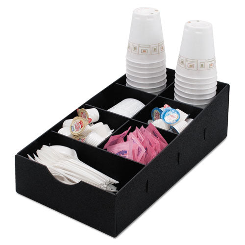 Vertiflex® Commercial Grade wholesale. Condiment Caddy, 8.75w X 16d X 5.25h, Black. HSD Wholesale: Janitorial Supplies, Breakroom Supplies, Office Supplies.