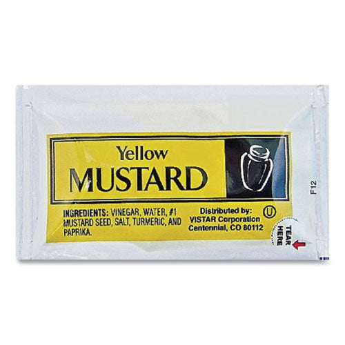 Vistar wholesale. Condiment Packets, Mustard, 0.16 Oz Packet, 200-carton. HSD Wholesale: Janitorial Supplies, Breakroom Supplies, Office Supplies.