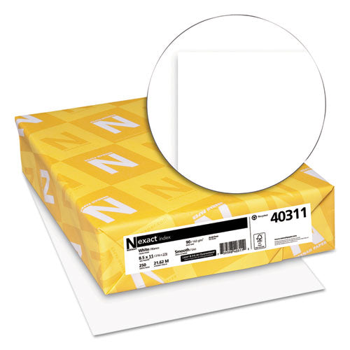 Neenah Paper wholesale. Exact Index Card Stock, 94 Bright, 90 Lb, 8.5 X 11, White, 250-pack. HSD Wholesale: Janitorial Supplies, Breakroom Supplies, Office Supplies.