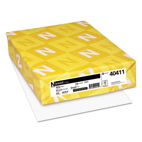 Neenah Paper wholesale. Exact Index Card Stock, 94 Bright, 110 Lb, 8.5 X 11, White, 250-pack. HSD Wholesale: Janitorial Supplies, Breakroom Supplies, Office Supplies.