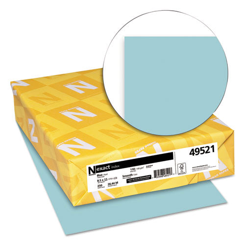 Neenah Paper wholesale. Exact Index Card Stock, 110 Lb, 8.5 X 11, Blue, 250-pack. HSD Wholesale: Janitorial Supplies, Breakroom Supplies, Office Supplies.