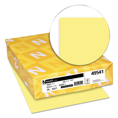 Neenah Paper wholesale. Exact Index Card Stock, 110 Lb, 8.5 X 11, Canary, 250-pack. HSD Wholesale: Janitorial Supplies, Breakroom Supplies, Office Supplies.