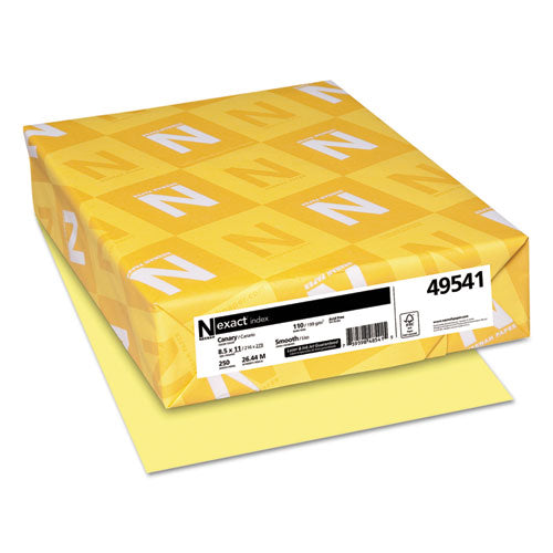 Neenah Paper wholesale. Exact Index Card Stock, 110 Lb, 8.5 X 11, Canary, 250-pack. HSD Wholesale: Janitorial Supplies, Breakroom Supplies, Office Supplies.