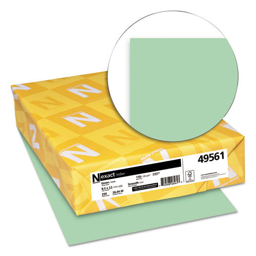 Neenah Paper wholesale. Exact Index Card Stock, 110 Lb, 8.5 X 11, Green, 250-pack. HSD Wholesale: Janitorial Supplies, Breakroom Supplies, Office Supplies.