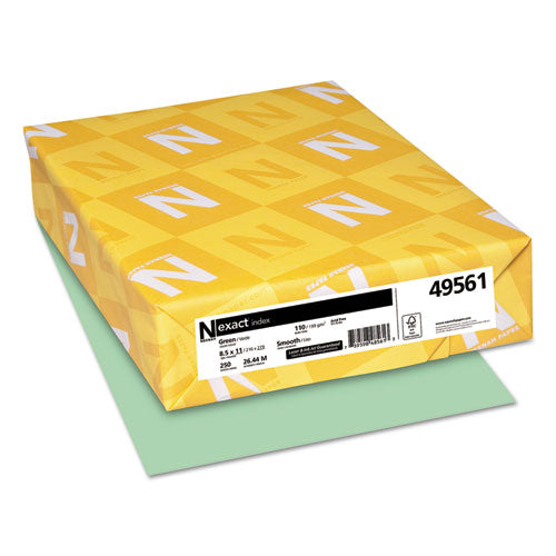 Neenah Paper wholesale. Exact Index Card Stock, 110 Lb, 8.5 X 11, Green, 250-pack. HSD Wholesale: Janitorial Supplies, Breakroom Supplies, Office Supplies.