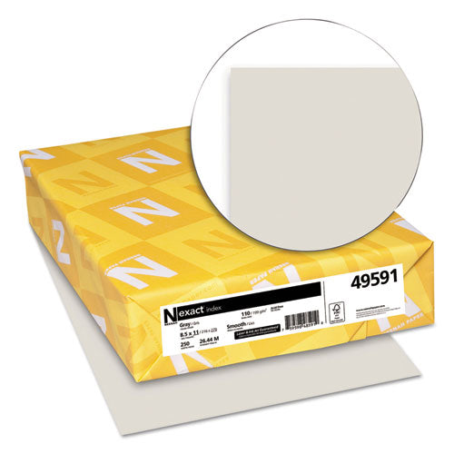 Neenah Paper wholesale. Exact Index Card Stock, 110 Lb, 8.5 X 11, Gray, 250-pack. HSD Wholesale: Janitorial Supplies, Breakroom Supplies, Office Supplies.