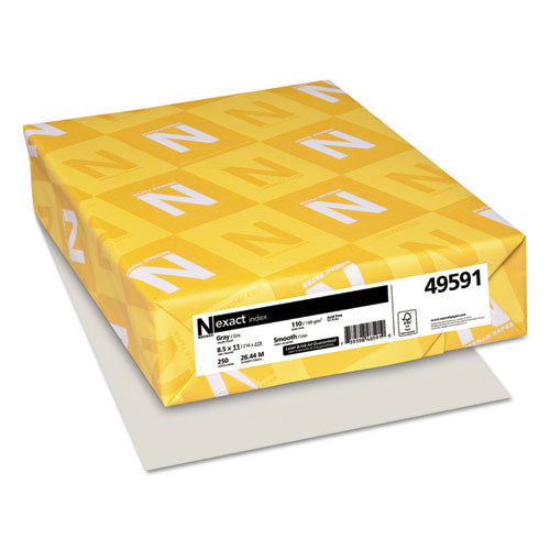 Neenah Paper wholesale. Exact Index Card Stock, 110 Lb, 8.5 X 11, Gray, 250-pack. HSD Wholesale: Janitorial Supplies, Breakroom Supplies, Office Supplies.