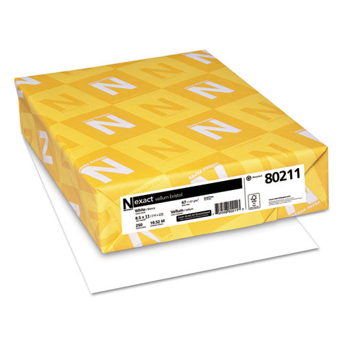 Neenah Paper wholesale. Exact Vellum Bristol Cover Stock, 94 Bright, 67 Lb, 8.5 X 11, White, 250-pack. HSD Wholesale: Janitorial Supplies, Breakroom Supplies, Office Supplies.