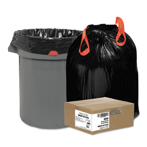 Draw 'n Tie® wholesale. Heavy-duty Trash Bags, 30 Gal, 1.2 Mil, 30.5" X 33", Black, 200-box. HSD Wholesale: Janitorial Supplies, Breakroom Supplies, Office Supplies.