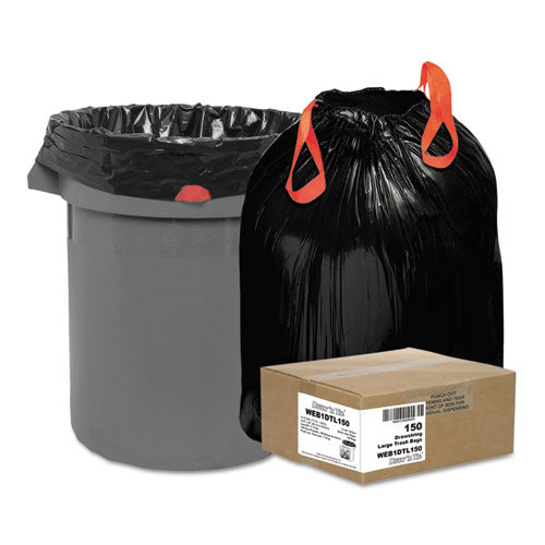 Draw 'n Tie® wholesale. Heavy-duty Trash Bags, 33 Gal, 1.2 Mil, 33.5" X 38", Black, 150-box. HSD Wholesale: Janitorial Supplies, Breakroom Supplies, Office Supplies.