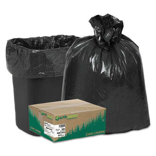 Earthsense® Commercial wholesale. Linear Low Density Recycled Can Liners, 16 Gal, 0.85 Mil, 24" X 33", Black, 500-carton. HSD Wholesale: Janitorial Supplies, Breakroom Supplies, Office Supplies.
