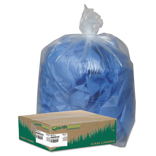 Earthsense® Commercial wholesale. Linear Low Density Clear Recycled Can Liners, 33 Gal, 1.25 Mil, 33