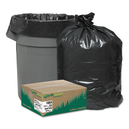 Earthsense® Commercial wholesale. Linear Low Density Recycled Can Liners, 56 Gal, 2 Mil, 43" X 47", Black, 100-carton. HSD Wholesale: Janitorial Supplies, Breakroom Supplies, Office Supplies.