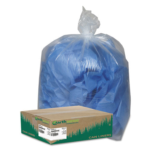 Earthsense® Commercial wholesale. Linear Low Density Clear Recycled Can Liners, 60 Gal, 1.5 Mil, 38" X 58", Clear, 100-carton. HSD Wholesale: Janitorial Supplies, Breakroom Supplies, Office Supplies.