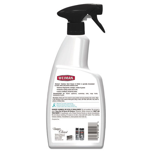 WEIMAN® wholesale. Stainless Steel Cleaner And Polish, Floral Scent, 22 Oz Trigger Spray Bottle. HSD Wholesale: Janitorial Supplies, Breakroom Supplies, Office Supplies.