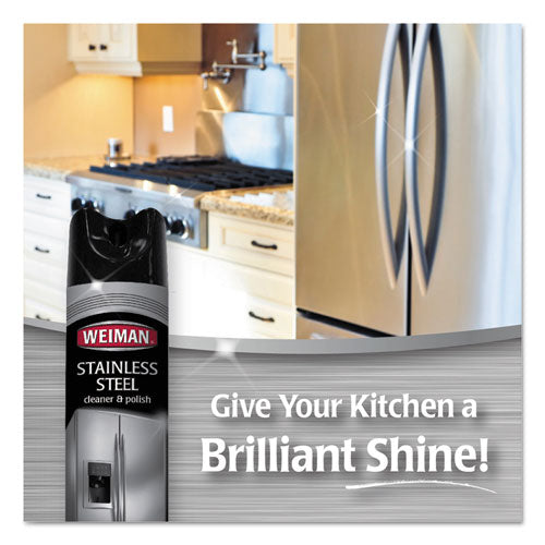 WEIMAN® wholesale. Stainless Steel Cleaner And Polish, 17 Oz Aerosol, 6-carton. HSD Wholesale: Janitorial Supplies, Breakroom Supplies, Office Supplies.