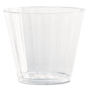 WNA wholesale. Classic Crystal Plastic Tumblers, 9 Oz., Clear, Fluted, Squat, 12-pack. HSD Wholesale: Janitorial Supplies, Breakroom Supplies, Office Supplies.