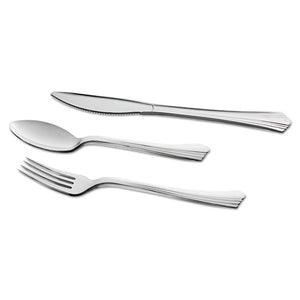 WNA wholesale. Reflections Heavyweight Plastic Utensils, Fork, Silver, 7", 40-pack. HSD Wholesale: Janitorial Supplies, Breakroom Supplies, Office Supplies.