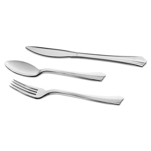 WNA wholesale. Reflections Heavyweight Plastic Utensils, Fork, Silver, 7", 40-pack. HSD Wholesale: Janitorial Supplies, Breakroom Supplies, Office Supplies.