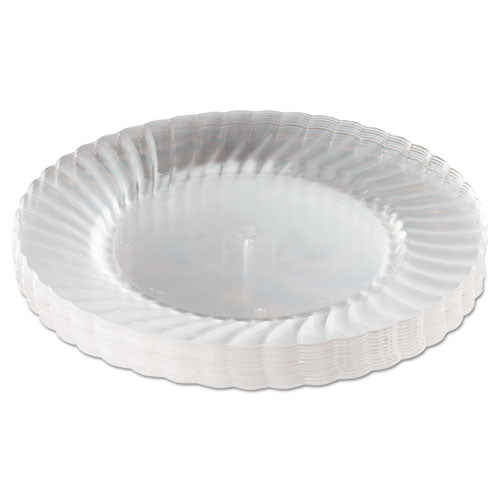 WNA wholesale. Classicware Plastic Plates, 9" Diameter, Clear, 12 Plates-pack. HSD Wholesale: Janitorial Supplies, Breakroom Supplies, Office Supplies.