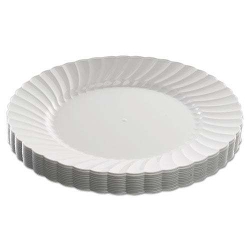 WNA wholesale. Classicware Plastic Dinnerware Plates, 9" Dia, White, 12-pack. HSD Wholesale: Janitorial Supplies, Breakroom Supplies, Office Supplies.