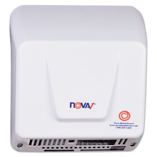 WORLD DRYER® wholesale. Nova Hand Dryer, 110-240v, Aluminum, White. HSD Wholesale: Janitorial Supplies, Breakroom Supplies, Office Supplies.