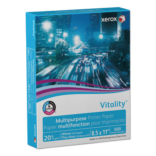 xerox™ wholesale. XEROX Vitality Multipurpose Print Paper, 92 Bright, 20 Lb, 8.5 X 11, White, 500 Sheets-ream, 10 Reams-carton. HSD Wholesale: Janitorial Supplies, Breakroom Supplies, Office Supplies.