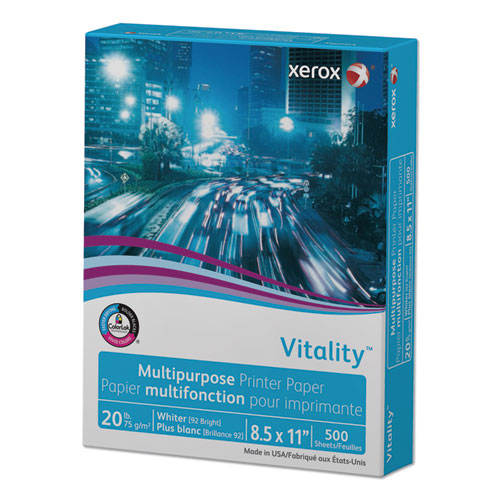 xerox™ wholesale. XEROX Vitality Multipurpose Print Paper, 92 Bright, 20 Lb, 8.5 X 11, White, 500 Sheets-ream, 10 Reams-carton. HSD Wholesale: Janitorial Supplies, Breakroom Supplies, Office Supplies.