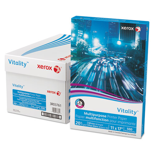 xerox™ wholesale. XEROX Vitality Multipurpose Print Paper, 92 Bright, 20 Lb, 11 X 17, White, 500-ream. HSD Wholesale: Janitorial Supplies, Breakroom Supplies, Office Supplies.