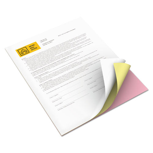 xerox™ wholesale. XEROX Revolution Carbonless 3-part Paper, 8.5 X 11, Pink-canary-white, 5, 010-carton. HSD Wholesale: Janitorial Supplies, Breakroom Supplies, Office Supplies.