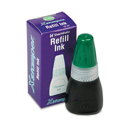 Xstamper® wholesale. Refill Ink For Xstamper Stamps, 10ml-bottle, Green. HSD Wholesale: Janitorial Supplies, Breakroom Supplies, Office Supplies.