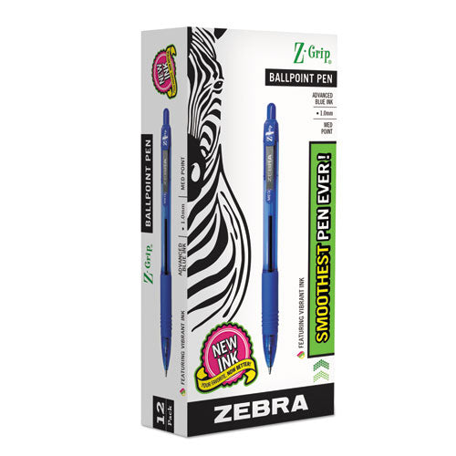 Zebra® wholesale. Zebra® Z-grip Retractable Ballpoint Pen, Medium 1 Mm, Blue Ink, Clear Barrel, Dozen. HSD Wholesale: Janitorial Supplies, Breakroom Supplies, Office Supplies.