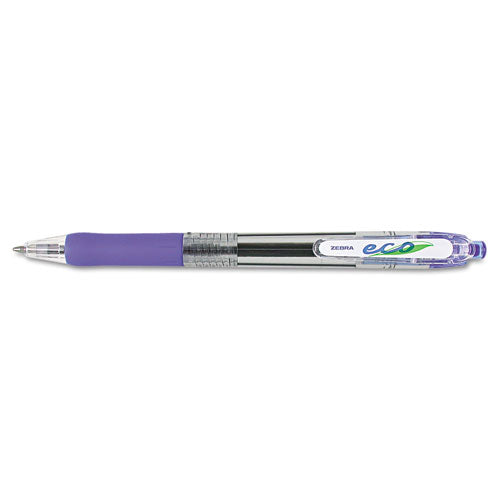 Zebra® wholesale. Zebra® Eco Jimnie Clip Retractable Ballpoint Pen, 1mm, Blue Ink, Translucent Blue Barrel, Dozen. HSD Wholesale: Janitorial Supplies, Breakroom Supplies, Office Supplies.