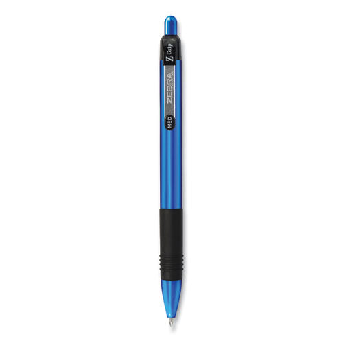 Z-grip Metal Ballpoint Pen, Retractable, Medium 1 Mm, Blue Ink, Blue Barrel, Dozen
