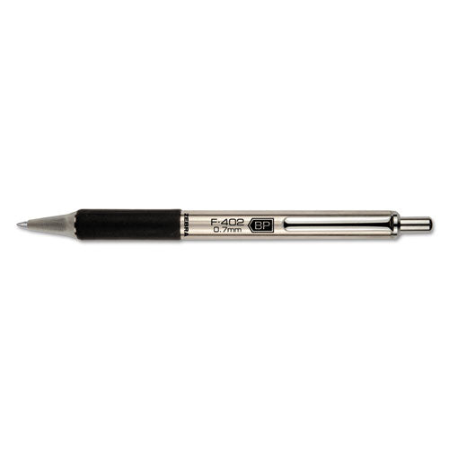Zebra® wholesale. Zebra® F-402 Retractable Ballpoint Pen, 0.7mm, Black Ink, Stainless Steel-black Barrel. HSD Wholesale: Janitorial Supplies, Breakroom Supplies, Office Supplies.