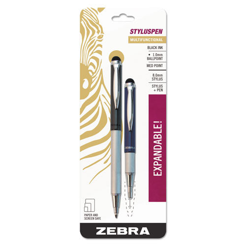 Zebra® wholesale. Zebra® Styluspen Retractable Ballpoint Pen-stylus, 1mm, Black Ink, Blue-gray Barrel, Pair. HSD Wholesale: Janitorial Supplies, Breakroom Supplies, Office Supplies.