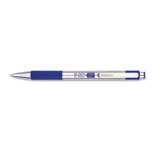 Zebra® wholesale. Zebra® G-301 Retractable Gel Pen, Medium 0.7 Mm, Blue Ink, Stainless Steel-blue Barrel. HSD Wholesale: Janitorial Supplies, Breakroom Supplies, Office Supplies.