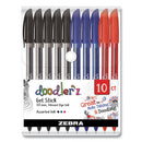 Zebra® wholesale. Zebra® Doodler'z Gel Stick Pen, Bold 1 Mm, Assorted Ink, Assorted Barrels, 10-pack. HSD Wholesale: Janitorial Supplies, Breakroom Supplies, Office Supplies.