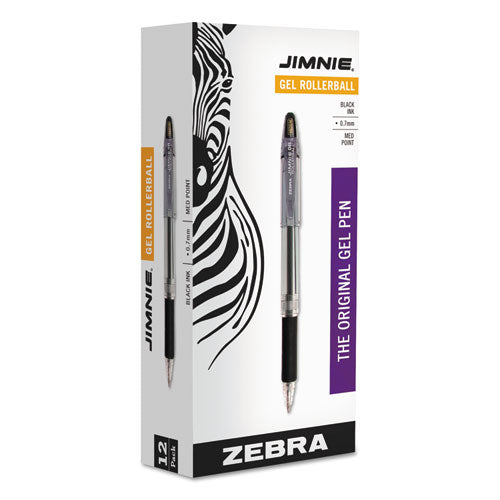 Zebra® wholesale. Zebra® Jimnie Stick Gel Pen, Medium 0.7mm, Black Ink, Smoke Barrel, Dozen. HSD Wholesale: Janitorial Supplies, Breakroom Supplies, Office Supplies.