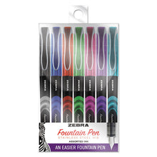 Load image into Gallery viewer, Zebra® wholesale. Zebra® Fountain Pen, Fine 0.6mm, Assorted Ink-barrel, 7-set. HSD Wholesale: Janitorial Supplies, Breakroom Supplies, Office Supplies.