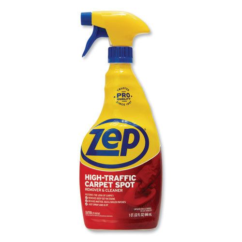 Zep Commercial® wholesale. High Traffic Carpet Cleaner, Fresh Scent, 32 Oz Spray Bottle, 12-carton. HSD Wholesale: Janitorial Supplies, Breakroom Supplies, Office Supplies.