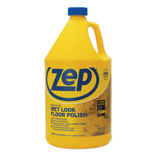 Zep Commercial® wholesale. Wet Look Floor Polish, 1 Gal, 4-carton. HSD Wholesale: Janitorial Supplies, Breakroom Supplies, Office Supplies.