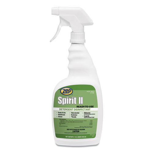 Zep® wholesale. Spirit Ii Ready-to-use Disinfectant, Citrus Scent, 32 Oz Spray Bottle, 12-carton. HSD Wholesale: Janitorial Supplies, Breakroom Supplies, Office Supplies.