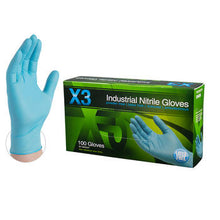 Load image into Gallery viewer, AMMEX wholesale. AMMEX Nitrile Gloves. X3 Industrial Latex Free, Disposable Gloves (Case of 1000). HSD Wholesale: Janitorial Supplies, Breakroom Supplies, Office Supplies.