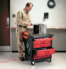 Load image into Gallery viewer, Rubbermaid® Commercial wholesale. Rubbermaid® Five-drawer Mobile Workcenter, 32 1-2w X 20d X 33 1-2h, Black Plastic Top. HSD Wholesale: Janitorial Supplies, Breakroom Supplies, Office Supplies.