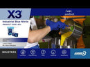 AMMEX Nitrile Gloves. X3 Industrial Latex Free, Disposable Gloves (Case of 1000)