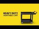 Rubbermaid® Heavy Duty Adaptable Utility Cart, 2 Shelves, 25.2w X 51.5d X 36h, Black
